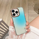 Glitter Powder Electroplating Smudge Gradient Shockproof Phone Case For iPhone 13 Pro(Gradient Blue J6)