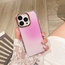 Glitter Powder Electroplating Smudge Gradient Shockproof Phone Case For iPhone 13 Pro(Gradient Pink J7)