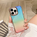Glitter Powder Electroplating Smudge Gradient Shockproof Phone Case For iPhone 13 Pro(Gradient Blue Pink J9)