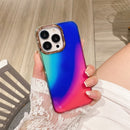 Glitter Powder Electroplating Smudge Gradient Shockproof Phone Case For iPhone 13 Pro Max(Blue Red J4)