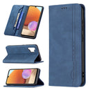 For Samsung Galaxy A32 4G Magnetic RFID Blocking Anti-Theft Leather Case with Holder & Card Slots & Wallet(Blue)