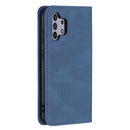 For Samsung Galaxy A32 4G Magnetic RFID Blocking Anti-Theft Leather Case with Holder & Card Slots & Wallet(Blue)
