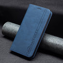 For Samsung Galaxy A32 4G Magnetic RFID Blocking Anti-Theft Leather Case with Holder & Card Slots & Wallet(Blue)