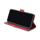 For Samsung Galaxy S22 Ultra 5G Retro Texture Contrast Color Side Buckle Horizontal Flip Leather Case with Holder & Card Slots & Wallet(Red)