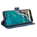 For Nokia G50 5G Skin Feel Calf Pattern Horizontal Flip Leather Case with Holder & Card Slots & Photo Frame(Blue)