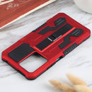 For Xiaomi 11T Vanguard Warrior All Inclusive Double-color Shockproof TPU + PC Protective Case with Holder(Red)