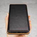 For Samaung Galaxy S22 Ultra 5G Pure Color Magnetic Horizontal Flip Leather Case with Holder & Card Slot & Wallet(Black)
