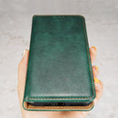 For Samaung Galaxy S22 Ultra 5G Pure Color Magnetic Horizontal Flip Leather Case with Holder & Card Slot & Wallet(Green)