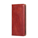 For Samaung Galaxy S22 Ultra 5G Pure Color Magnetic Horizontal Flip Leather Case with Holder & Card Slot & Wallet(Brown)