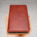 For Samaung Galaxy S22 Ultra 5G Pure Color Magnetic Horizontal Flip Leather Case with Holder & Card Slot & Wallet(Brown)