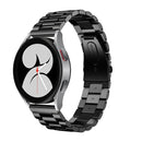 For Samsung Galaxy Watch4 40mm/44mm Universal Flat Head Three-bead Stainless Steel Watch Band(Black)