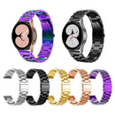 For Samsung Galaxy Watch4 40mm/44mm Universal Flat Head Three-bead Stainless Steel Watch Band(Gold)