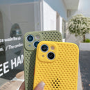 Shockproof Hollow Breathe Protective Case For iPhone 13 Pro Max(Yellow)