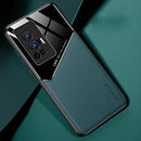 For vivo X70 Pro All-inclusive Leather + Organic Glass Protective Case with Metal Iron Sheet(Green)