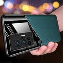 For vivo X70 Pro All-inclusive Leather + Organic Glass Protective Case with Metal Iron Sheet(Green)