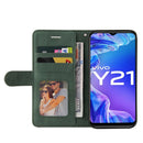 For vivo Y21 2020/Y21s/Y33s Dual-color Splicing Horizontal Flip PU Leather Case with Holder & Card Slots & Wallet(Green)