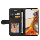 For Xiaomi 11T / 11T Pro Dual-color Splicing Horizontal Flip PU Leather Case with Holder & Card Slots & Wallet(Black)