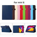 Litchi Texture Horizontal Flip PU Leather Tablet Case with Holder For iPad mini 6(Dark Blue)