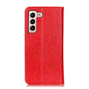 For Samsung Galaxy S22 5G Magnetic Crazy Horse Texture Horizontal Flip Leather Case with Holder & Card Slots & Wallet(Red)