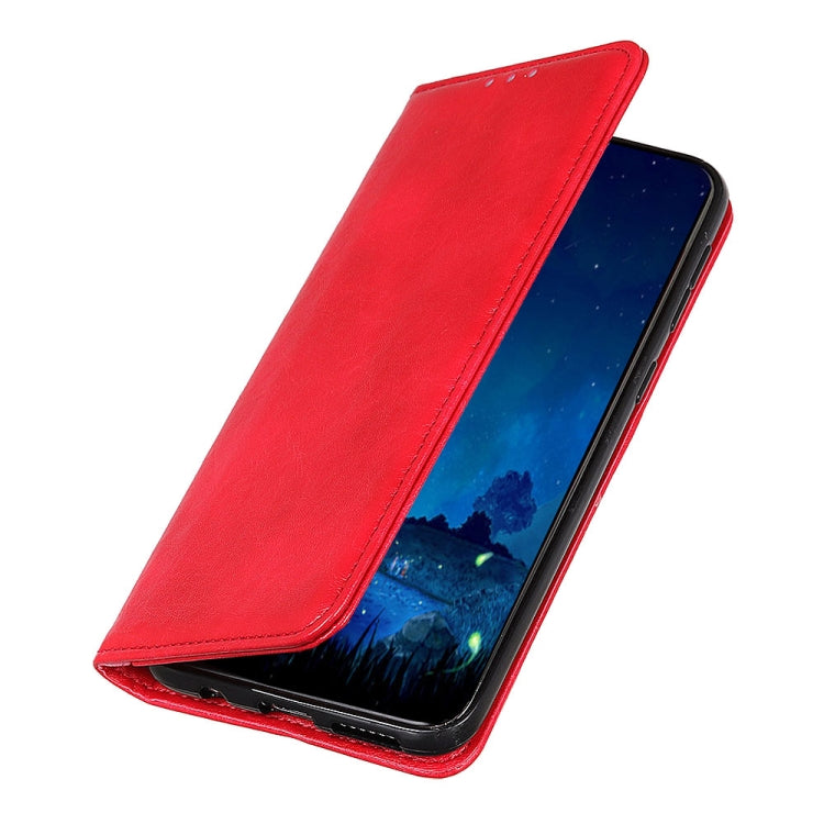 For Samsung Galaxy S22 5G Magnetic Crazy Horse Texture Horizontal Flip Leather Case with Holder & Card Slots & Wallet(Red)