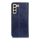 For Samsung Galaxy S22 5G Magnetic Crazy Horse Texture Horizontal Flip Leather Case with Holder & Card Slots & Wallet(Blue)