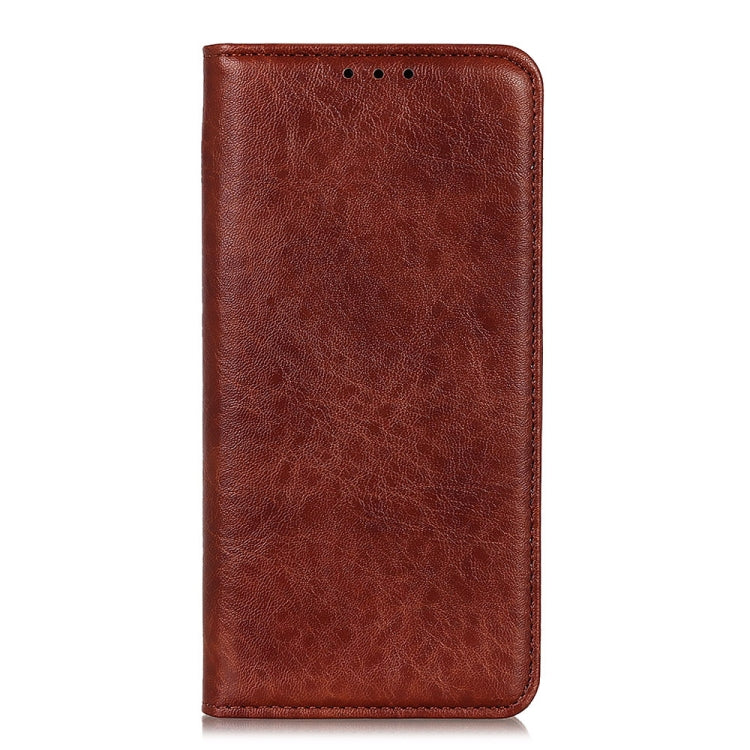 For Samsung Galaxy S22 5G Magnetic Crazy Horse Texture Horizontal Flip Leather Case with Holder & Card Slots & Wallet(Brown)