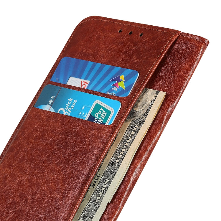 For Samsung Galaxy S22 5G Magnetic Crazy Horse Texture Horizontal Flip Leather Case with Holder & Card Slots & Wallet(Brown)