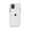 For iPhone 11 Grid Pattern Shockproof Transparent TPU Protective Case(White)