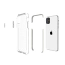 For iPhone 11 Grid Pattern Shockproof Transparent TPU Protective Case(White)