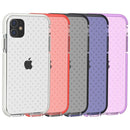 For iPhone 11 Grid Pattern Shockproof Transparent TPU Protective Case(White)