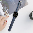 Sewing Leather Watch Band For Apple Watch Series 7 41mm / 6&SE&5&4 40mm / 3&2&1 38mm(Blue)