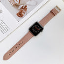 Sewing Leather Watch Band For Apple Watch Series 7 41mm / 6&SE&5&4 40mm / 3&2&1 38mm(Light Brown)