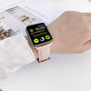 Sewing Leather Watch Band For Apple Watch Series 7 41mm / 6&SE&5&4 40mm / 3&2&1 38mm(Grey)