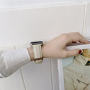 Sewing Leather Watch Band For Apple Watch Series 7 41mm / 6&SE&5&4 40mm / 3&2&1 38mm(White)