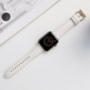 Sewing Leather Watch Band For Apple Watch Series 7 45mm / 6&SE&5&4 44mm / 3&2&1 42mm(White)