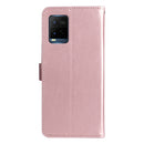 For vivo Y21 2021 / Y21s / Y33s Cat Bee Embossing Pattern Shockproof Horizontal Flip Leather Case with Holder & Card Slots & Wallet(Rose Gold)