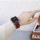 Classic Buckle Leather Watch Band For Apple Watch Series 7 41mm / 6&SE&5&4 40mm / 3&2&1 38mm(Black)