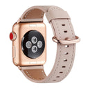 Classic Buckle Leather Watch Band For Apple Watch Series 7 45mm / 6&SE&5&4 44mm / 3&2&1 42mm(Pink)