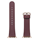 Classic Buckle Leather Watch Band For Apple Watch Series 7 45mm / 6&SE&5&4 44mm / 3&2&1 42mm(Wine Red)
