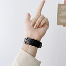 Classic Buckle Leather Watch Band For Apple Watch Series 7 45mm / 6&SE&5&4 44mm / 3&2&1 42mm(Black)