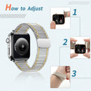 Chain Loop Steel Watch Band For Apple Watch Series 7 45mm / 6&SE&5&4 44mm / 3&2&1 42mm(Black)