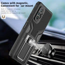 For Xiaomi Redmi Note 10 Pro Armor 2 in 1 PC + TPU Magnetic Shockproof Case with Foldable Holder(Black)