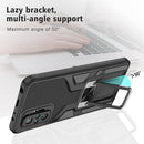 For Xiaomi Redmi Note 10 Pro Armor 2 in 1 PC + TPU Magnetic Shockproof Case with Foldable Holder(Black)