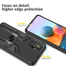 For Xiaomi Redmi Note 10 Pro Armor 2 in 1 PC + TPU Magnetic Shockproof Case with Foldable Holder(Black)