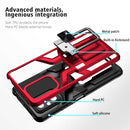 For Xiaomi Redmi Note 10 Pro Armor 2 in 1 PC + TPU Magnetic Shockproof Case with Foldable Holder(Red)