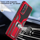 For Xiaomi Redmi Note 10 Pro Armor 2 in 1 PC + TPU Magnetic Shockproof Case with Foldable Holder(Red)