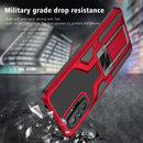 For Xiaomi Redmi Note 10 Pro Armor 2 in 1 PC + TPU Magnetic Shockproof Case with Foldable Holder(Red)