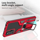For Xiaomi Redmi Note 10 Pro Armor 2 in 1 PC + TPU Magnetic Shockproof Case with Foldable Holder(Red)