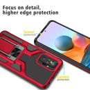 For Xiaomi Redmi Note 10 Pro Armor 2 in 1 PC + TPU Magnetic Shockproof Case with Foldable Holder(Red)