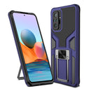 For Xiaomi Redmi Note 10 Pro Armor 2 in 1 PC + TPU Magnetic Shockproof Case with Foldable Holder(Blue)